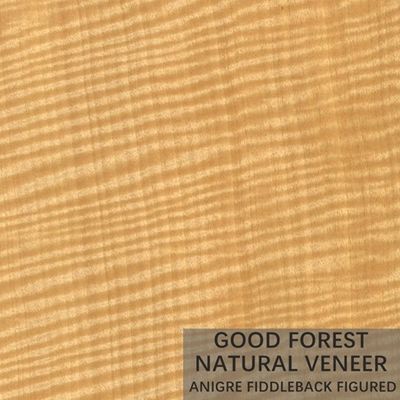 Lembar Veneer Kayu Anigre Alami Gambar Khusus Warna Butir Merah