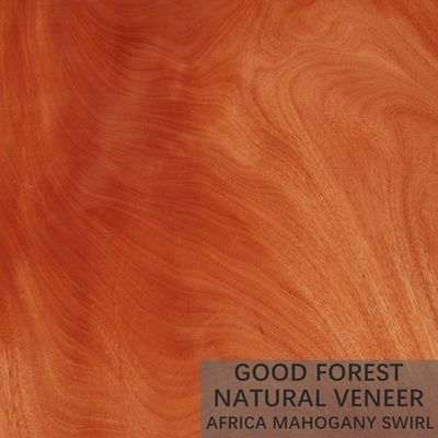 Veneer Kayu Alami Hampir Mahoni Disesuaikan Butir Potong Mahkota