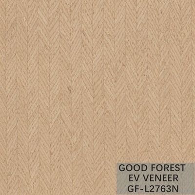 Veneer Kayu Rekayasa EV Veneer Arrow &amp; Wing Wood Warna Natural