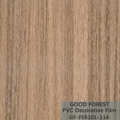 Flowabilitas Film Dekoratif PVC Tahan Gores Butir Kayu