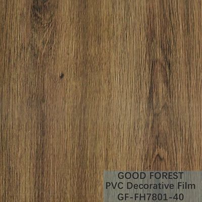 Flowabilitas Film Dekoratif PVC Tahan Gores Butir Kayu