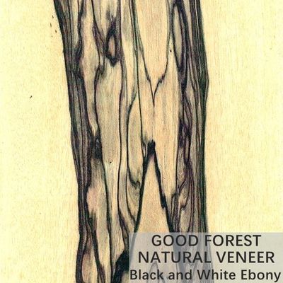 Mebel ODM Veneer Kayu Alami Crown Cut Ebony Hitam Dan Putih