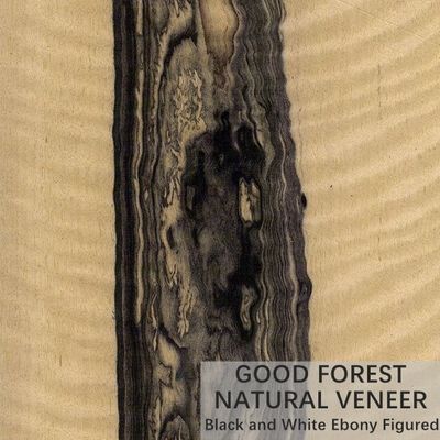 Mebel ODM Veneer Kayu Alami Crown Cut Ebony Hitam Dan Putih
