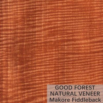 Warna Makore Natural Wood Veneer Crown Cut Grain Layanan Disesuaikan