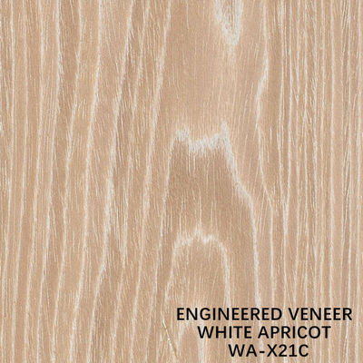 White Apricot Flat Cut X21C Engineered Wood Veneer Untuk Muka Kabinet / Kulit Pintu ODM