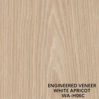 Mebel Buatan Manusia Veneer Kayu Crown Grain White Apricot H06C 0.15-0.6mm Fleeced Back