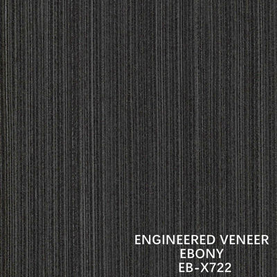 Pintu Dan Jendela Potong Recon Veneer Kayu Ebony X722 Fineline Grain Warna Hitam ISO