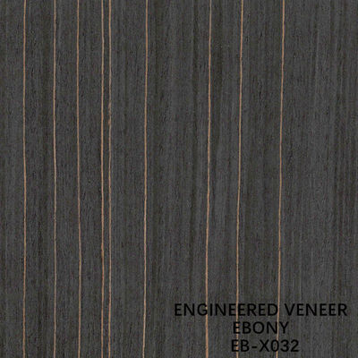 Veneer Kayu Direkayasa Ebony Dekoratif X032 2500x640MM Untuk Kayu Lapis Mewah ISO