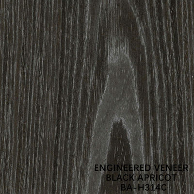Mebel Aprikot Hitam Direkayasa Veneer Kayu H314C Flat Cut Crown Grain 2500-3100mm