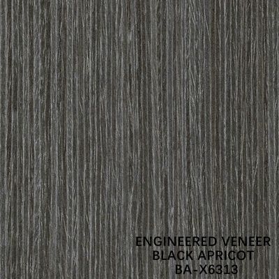 Dekorasi Man Made Black Apricot Recon Veneer Kayu X6313 Butir Lurus 2500-3100mm