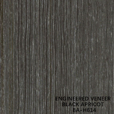 Black Apricot Fancy Veneer Kayu Dibentuk Kembali H614 Quarter Cut Lurus Grain 0,15-0,55mm