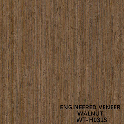 Veneer Kayu Walnut Hitam Dibentuk Kembali H031S Potongan Lurus Untuk Dekorasi Hotel Iso