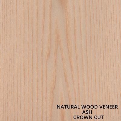 Natural Ash Wood Veneer Flat Cut Crown Grain Untuk Wajah Kabinet