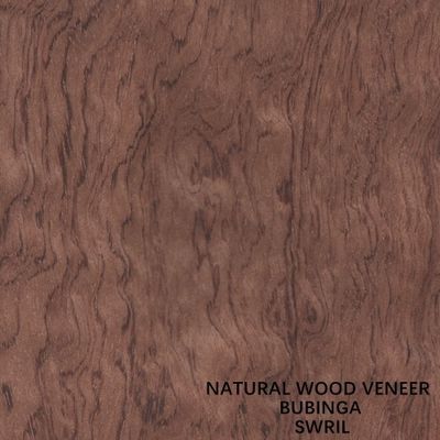 Mebel / Alat Musik Afrika Natural Bubinga Wood Veneer Swirl Grain 0.5mm