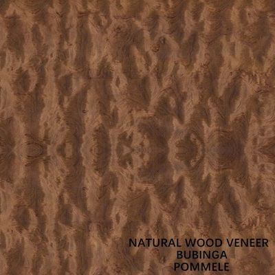 Pommele Grain Africa Natural Bubinga Wood Veneer 0.5mm Untuk Alat Musik