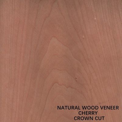 Flat Cut Crown Cut Natural Cherry Wood Veneer 0.15-0.5mm Untuk Panel Dan Muka Furnitur