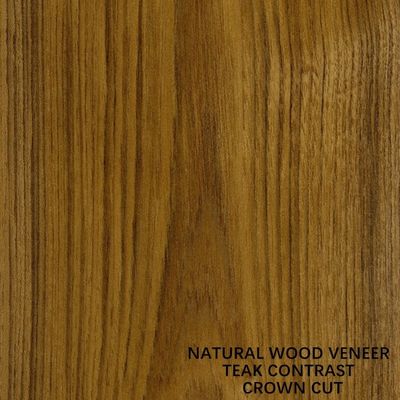 Kabinet / Pintu Kontras Garis Hitam Mahkota Butir Veneer Kayu Jati Alami 0.15-0.55mm