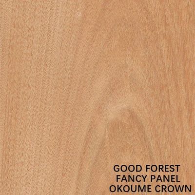 Faced Natural Okoume Wood Veneer Crown Grain Fancy Panel E1/E0 Grade Plywood 25mm Tebal Untuk Pintu China Membuat