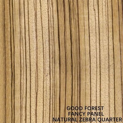 Fancy Panels Zebra Wood Veneer Quarter Grain Standard Ukuran 2440 * 1220 Mm Kapasitas Pasokan Yang Baik Dari Produsen China