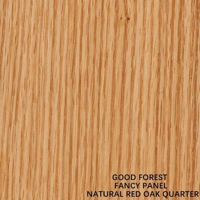 Natural Red Oak Wood Veneer Fancy Mdf / Chipboard Lurus Grain Untuk Panel Kabinet 2440/2745/3050mm Panjang