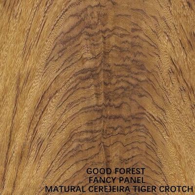 Khusus Cerejeira Tiger Crotch Wood Veneer 2440x1220 2745mm Untuk Hotel
