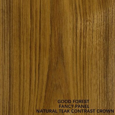 25mm Ketebalan Papan Kayu Lapis Mewah Jati Veneer Crown Grain Paint Free