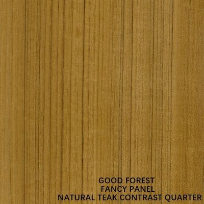 Fancy Plywood Natural Jati Wood Veneer Contrast Quarter Grain Paint Free For Indoor Decorative Board