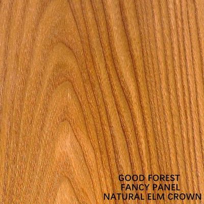 Mewah Alami Elm Mahkota Veneer Kayu Kayu Lapis MDF Chipboard Ukuran Standar 2440*1220 Mm untuk Pintu dan Furnitur E1 e0 P1 P2