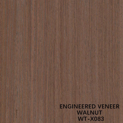 Veneer Kayu Walnut Dibentuk Kembali Butir Lurus Disesuaikan Panjang 2030mm Untuk Wajah Furnitur