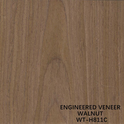 Irisan Potong Recon Walnut Wood Veneer H811C Crown Copy 2500 * 640mm Kulit Pintu Diperpanjang Ukuran