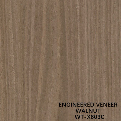 Mahkota Veneer Kayu Rekayasa ISO Memotong Warna Coklat Untuk Pintu Dan Muka Kabinet