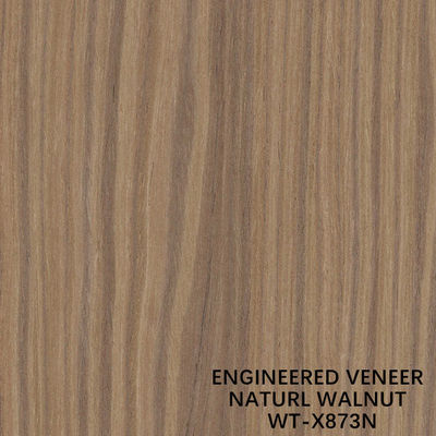Top A Engineered Wood Veneer Natural Walnut Quater Crown Grain 2030/2500/2800/3050mm Panjang WT-X873N