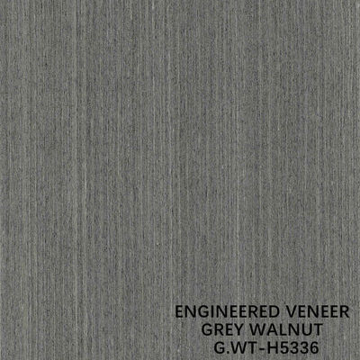 Direkayasa Veneer Kayu Walnut Warna Silver Butir Garis Halus Lurus Untuk Wajah Pintu Dan Kabinet