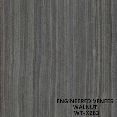 Man Made Walnut Wood Veneer Warna Abu-abu Butir Lurus Panjang 2500-3050mm