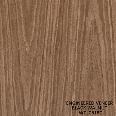 0.60 Mm Insinyur Kayu Veneer 518s / 518c Untuk Pintu Interior Dan Wajah Lemari