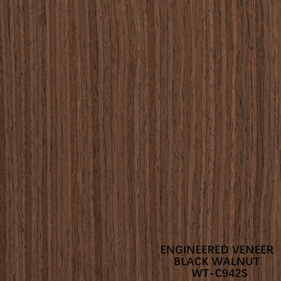 Teknik Walnut Wood Veneer Perempat Potong Vertikal Gandum 942s / 943s Untuk Pintu Interior