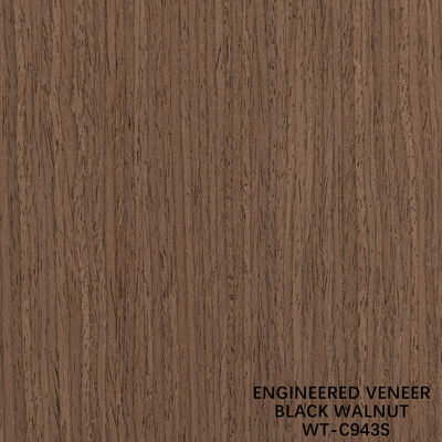 Teknik Walnut Wood Veneer Perempat Potong Vertikal Gandum 942s / 943s Untuk Pintu Interior