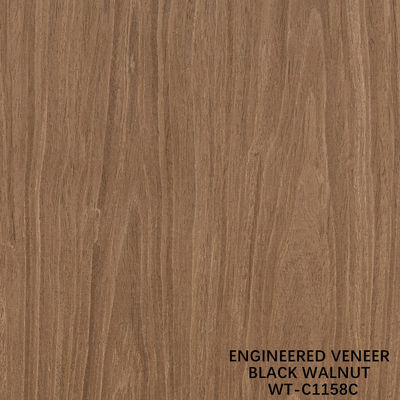 Konstitusi Kayu Veneer Walnut Flat Cut Crown Grain 0.15-0.6mm Brown Untuk Pintu