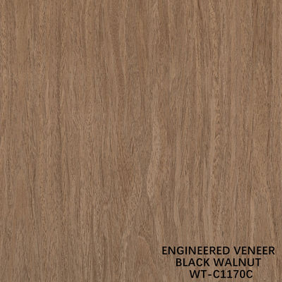 Konstitusi Kayu Veneer Walnut Flat Cut Crown Grain 0.15-0.6mm Brown Untuk Pintu