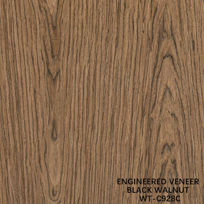 Konstitusi Kayu Veneer Walnut Flat Cut Crown Grain 0.15-0.6mm Brown Untuk Pintu