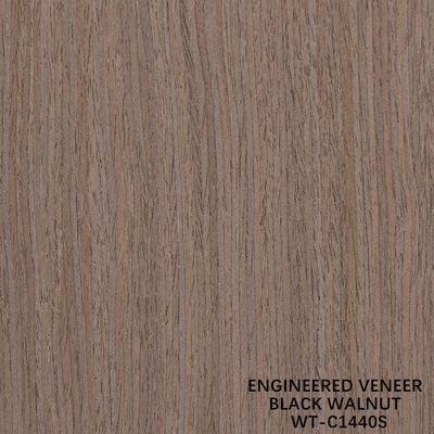 Rekonstitusi American Walnut Wood Veneer 0.15-0.60mm Disesuaikan Layanan Quarter Cut Fine Line Untuk Dekorasi