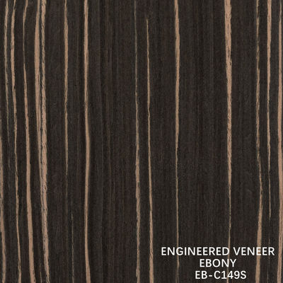 Benar Ebony Warna Insinyur Kayu Veneer Untuk Fancy Lapisan 640-1220mm Lebar Splicing
