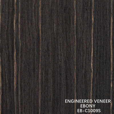 Benar Ebony Warna Insinyur Kayu Veneer Untuk Fancy Lapisan 640-1220mm Lebar Splicing
