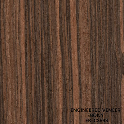 Recon Ebony Wood Veneer Slice Cut Straight Grain Double Color Untuk Dekorasi Wajah Pintu Dan Lemari