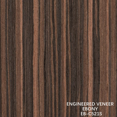 Recon Ebony Wood Veneer Slice Cut Straight Grain Double Color Untuk Dekorasi Wajah Pintu Dan Lemari