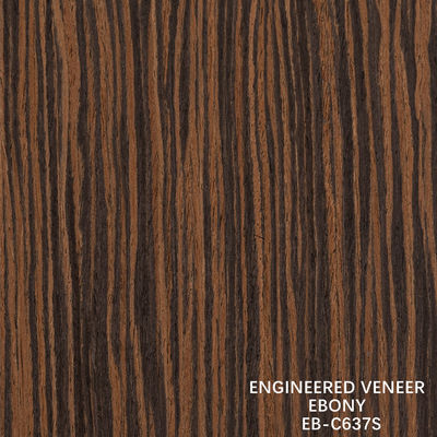 Recon Ebony Wood Veneer Slice Cut Straight Grain Double Color Untuk Dekorasi Wajah Pintu Dan Lemari