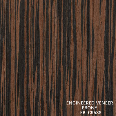 Recon Ebony Wood Veneer Slice Cut Straight Grain Double Color Untuk Dekorasi Wajah Pintu Dan Lemari