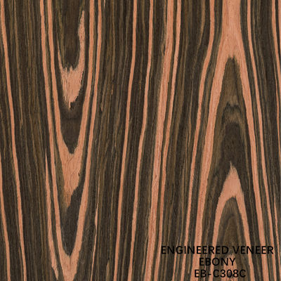 Rekonstitusi Mesin Kayu Veneer Crown Cut Ebony 0.15-0.60mm Ketebalan Untuk Interior Mobil