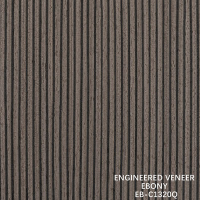 Brown Engineered Wood Veneer Quarter Cut Ebony Veneer Fineline Untuk Pintu Dan Wajah Kabinet