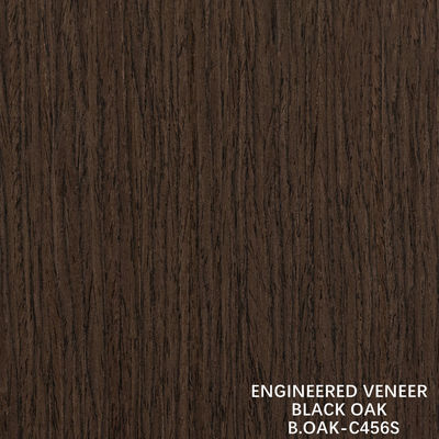 Fancy Engineered Wood Veneer Black Oak Straight Grain Slice Cut Splicing 1220mm